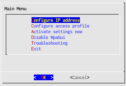 image of Network Setup main
                window